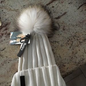 Maniere ribbed merino Wool Knit Raccoon Fur Hat